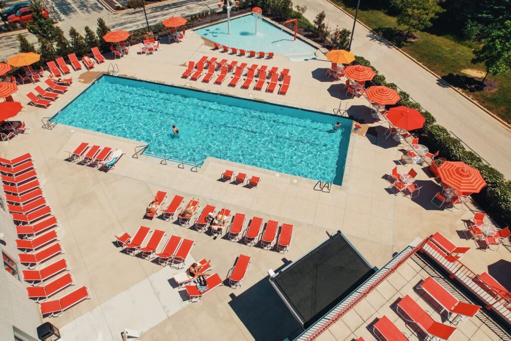 Brookfield outdoor pool from above