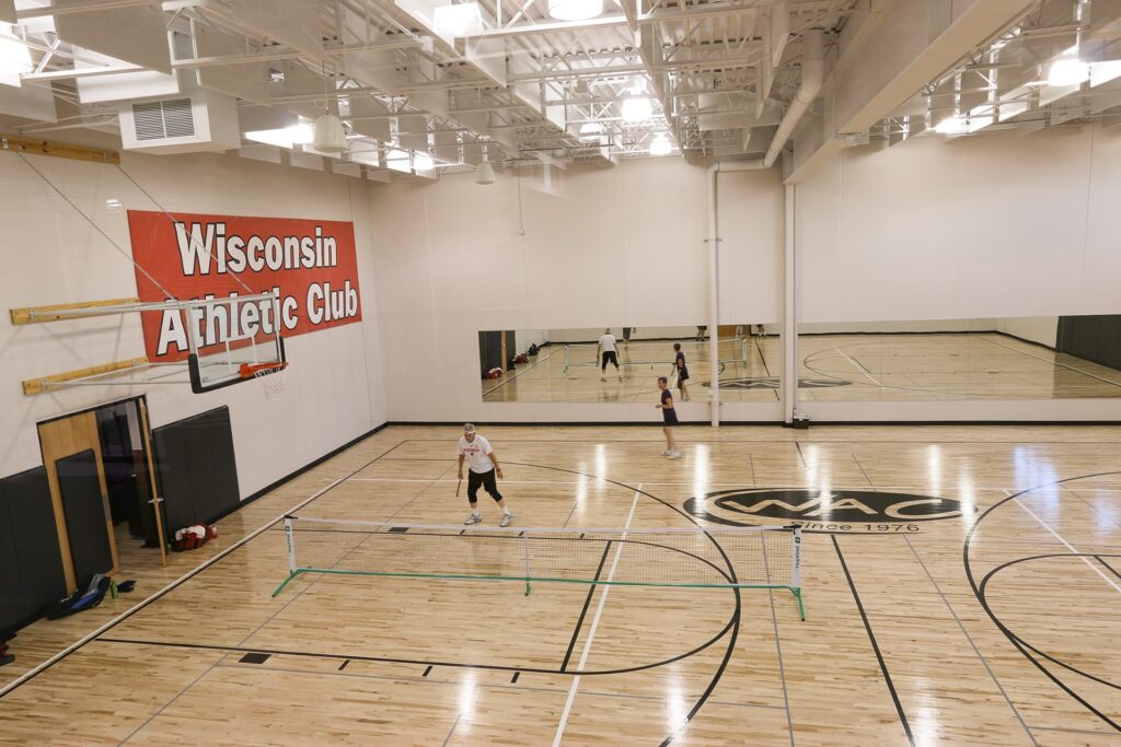 Indoor pickleball in gym