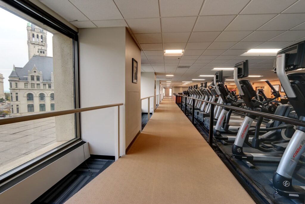 Indoor track in city fitness center
