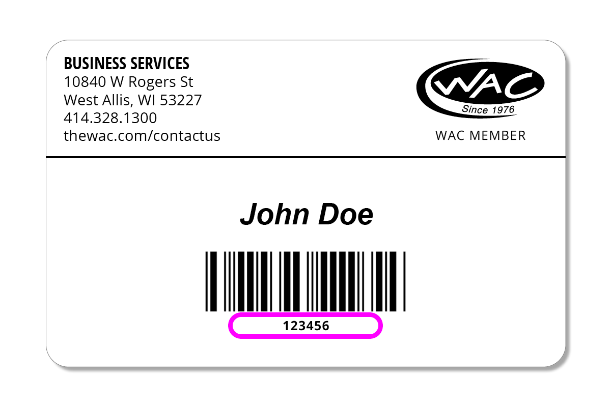 WAC Membership Card Barcode Number