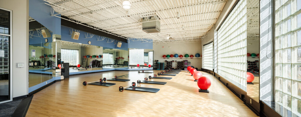 Group exercise studio at the WAC Greenfield