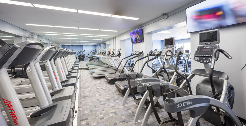 Cardio equipment in the upper fitness center at the WAC West Allis
