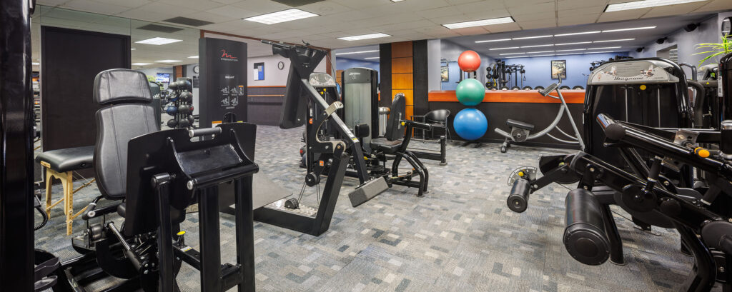 Weight machines in the fitness center at WAC West Allis