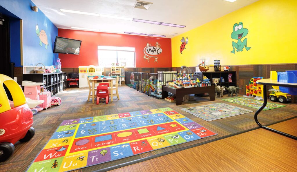 Kids' Clubhouse childcare area at the WAC West Allis