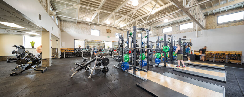 Upper Fitness Floor Weight Area at the WAC Wauwatosa