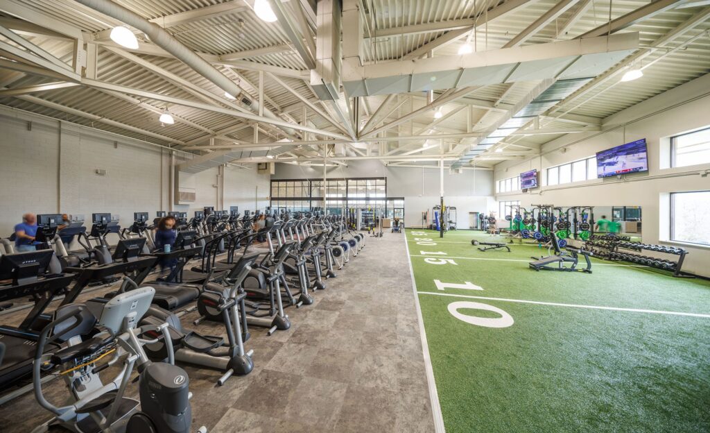 Cardio Equipment and Turf Training Field at the WAC Wauwatosa