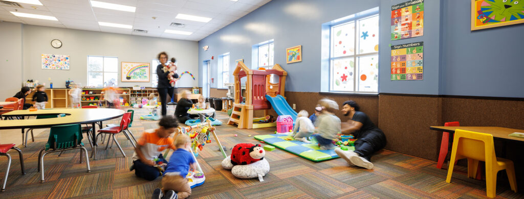 Kids play at the childcare clubhouse at the WAC North Shore