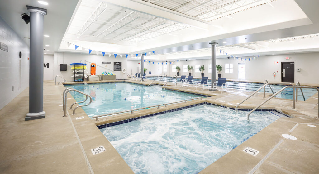 Indoor whirlpool hot tub and exercise pool at the WAC North Shore