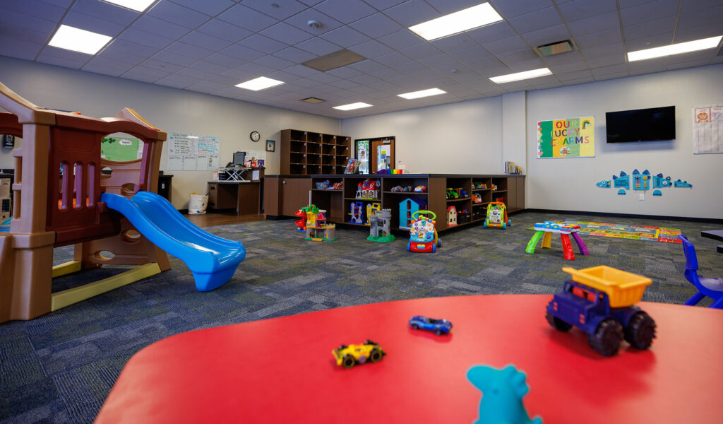 Kids' clubhouse childcare area at the WAC Menomonee Falls