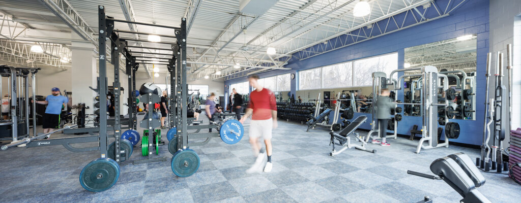 Fitness floor weight racks at the WAC Greenfield