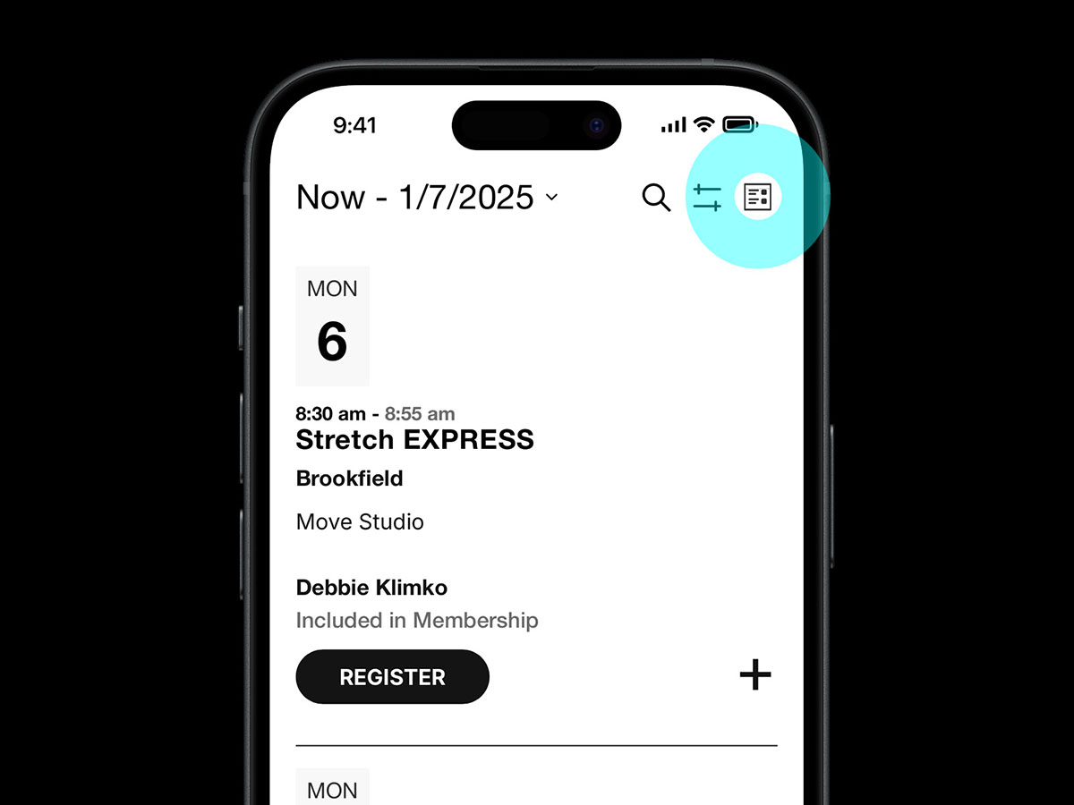 Scheduler on mobile phone - List View